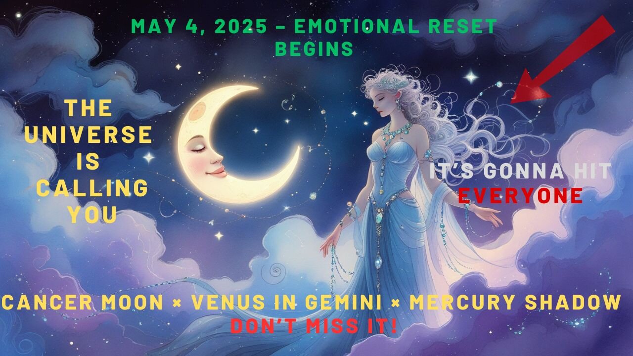 🚨MUST Know BEFORE Tomorrow!🌕Cancer Moon, Venus in Gemini & Mercury Shadow – A Day of Emotional Reset