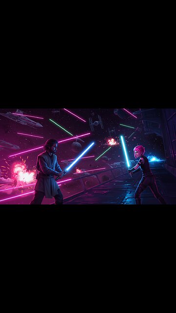 Epic Star Wars Style Space Battle! Laser Sword Duels & Star Destroyers