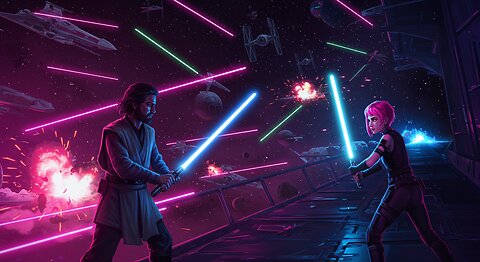 Epic Star Wars Style Space Battle! Laser Sword Duels & Star Destroyers
