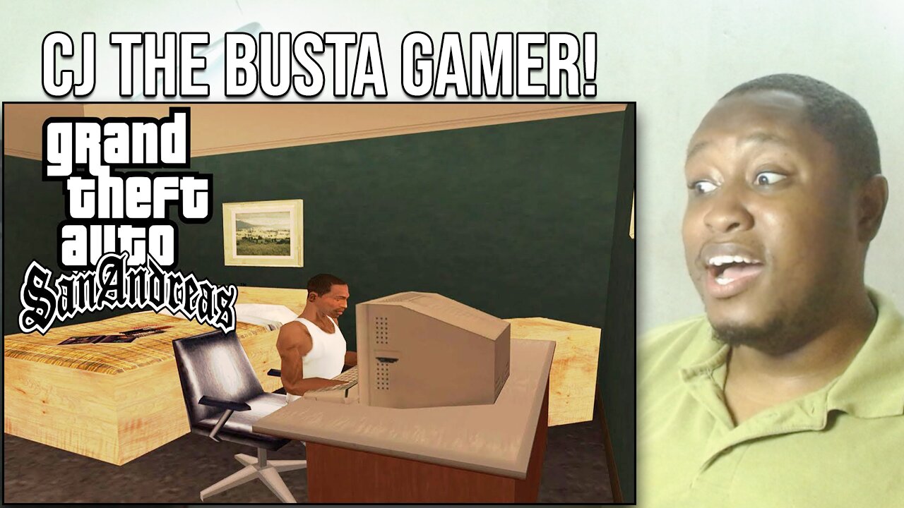 CJ plays GTA SA and meets himself Reaction