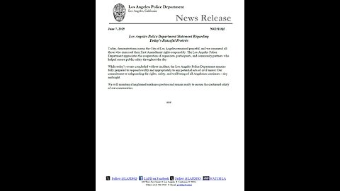 LAPD: The protests are peaceful and without incident