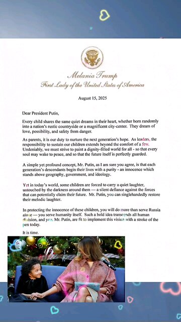Melania writes to Putin