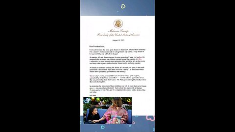 Melania writes to Putin