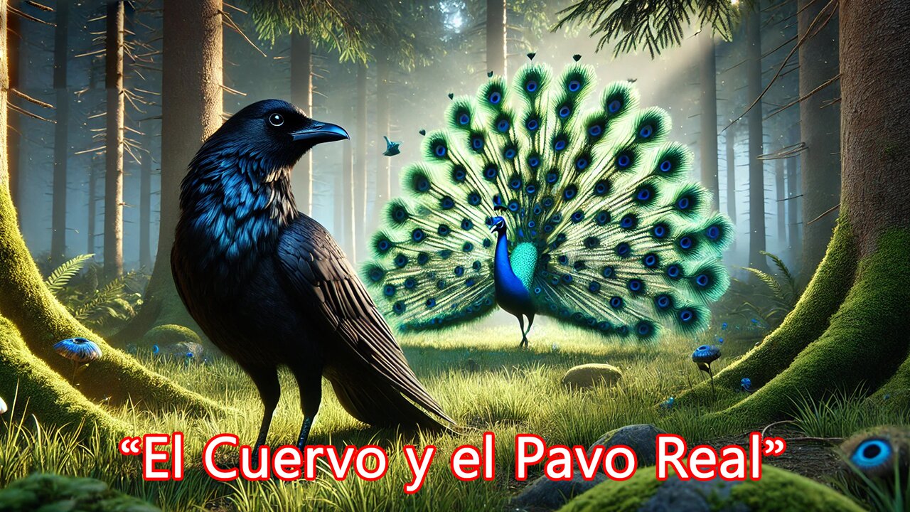 El Cuervo y el Pavo Real | Cuento de Envidia y Autoaceptación | Fábula Animada