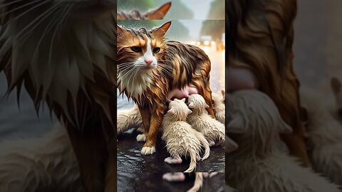 Cats don't have much milk for their babies!