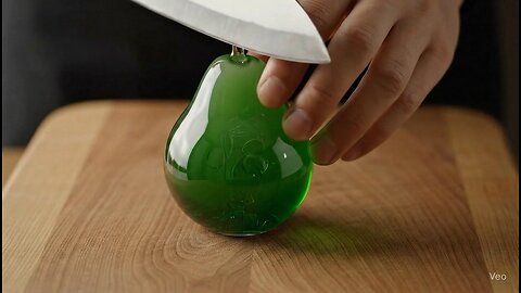 Cutting Glass Pear ASMR Calm your Mind #ai #aiart #flyxo #glasscutting #satisfying #asmrsounds