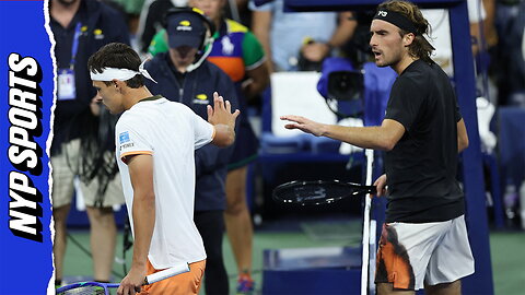 Stefanos Tsitsipas confronts opponent about underhand serve in tense US Open moment