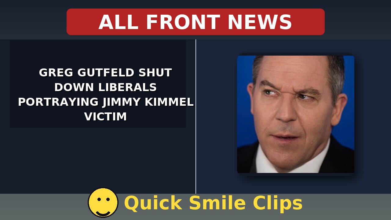 Gutfeld just shut down liberals portraying Jimmy Kimmel as the victim