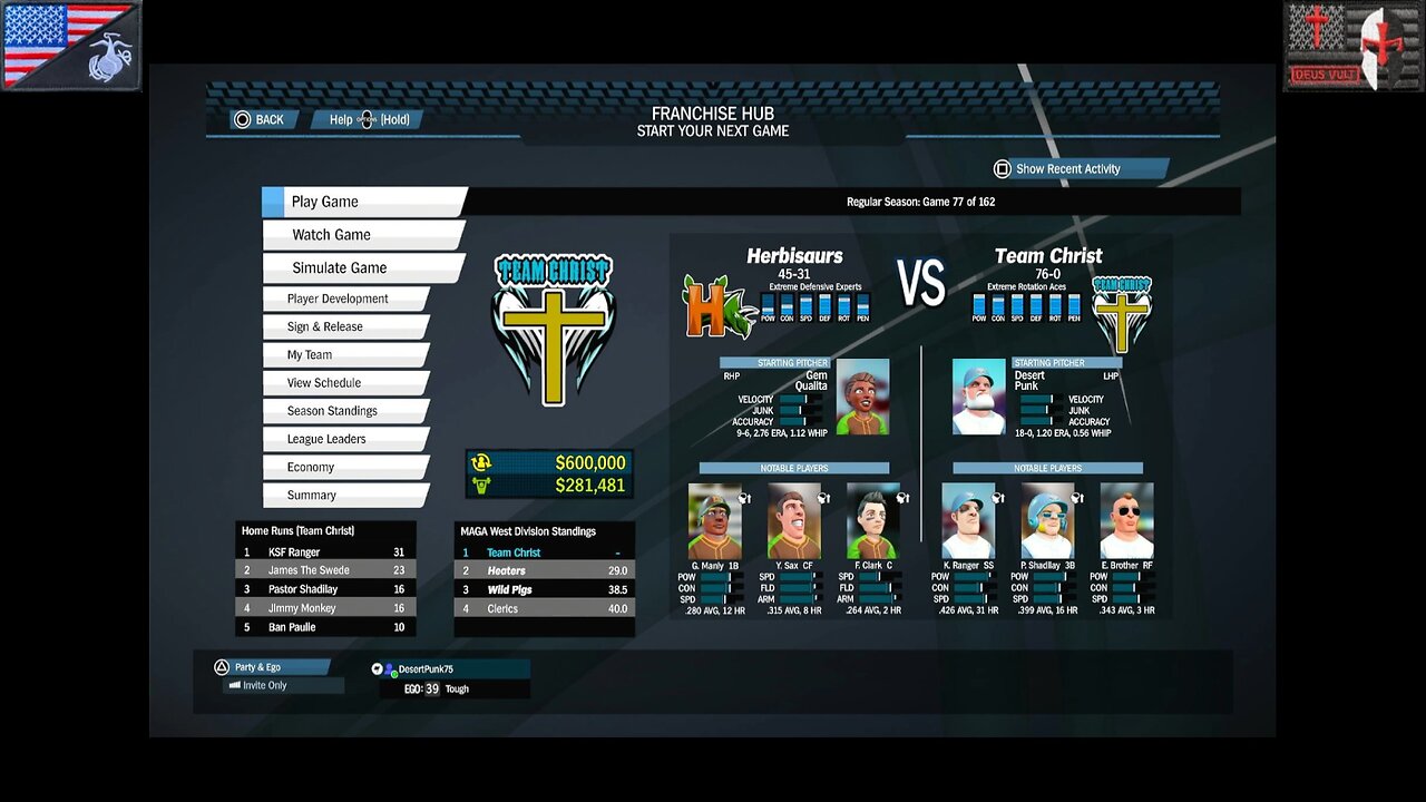 Based Sportsball 2025: Regular Season - Game #77 [Team Christ vs. Herbisaurs]