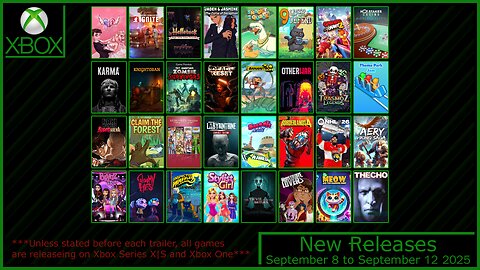 New Xbox Games for September 8 to September 12 2025