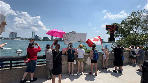 Protest Along U.S.-Canada Border Against Trump Administration Policy on Canada