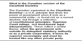What is the Canadian version of the Clearfield Doctrine