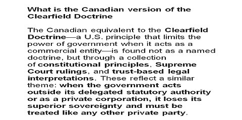 What is the Canadian version of the Clearfield Doctrine