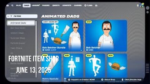 Fortnite Item Shop|June 13, 2025(*New* Bob's Burgers Bundles)