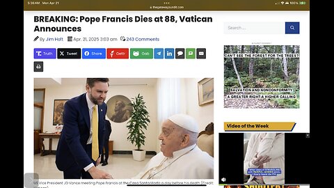 BREAKING: Pope Francis Dies at 88, Vatican Announces