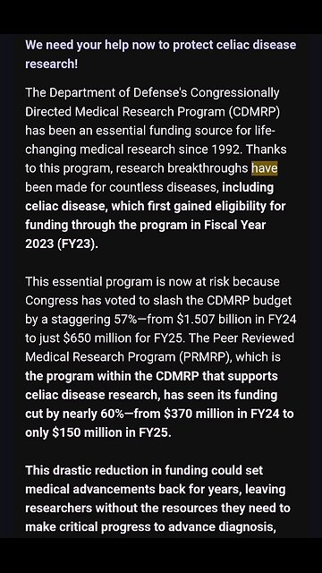 Celiac Disease Treatment Awareness Alert