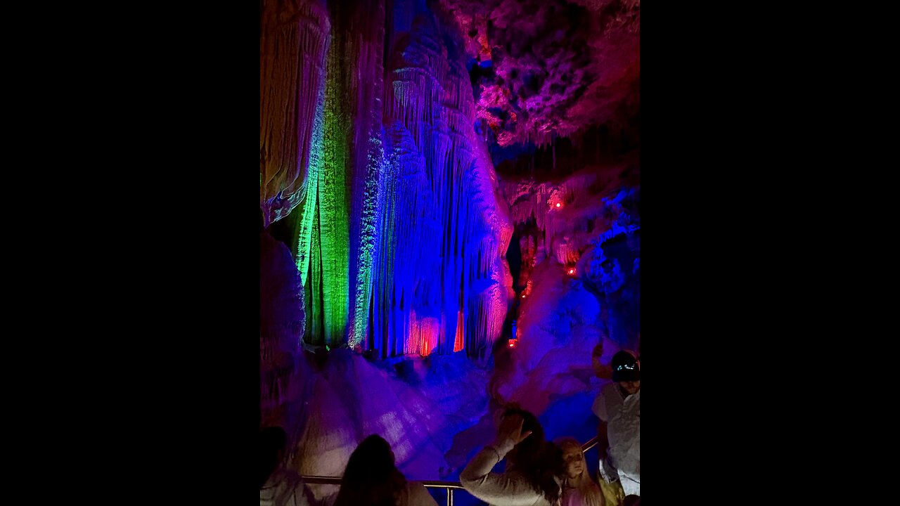 Patriotic Light Show at Meramec Caverns