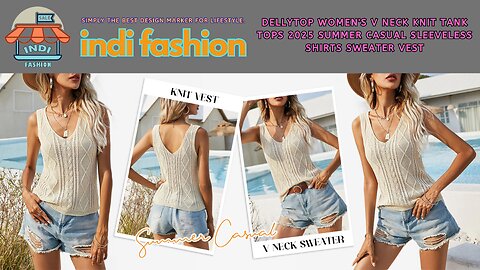 Dellytop Women's V Neck Knit Tank Tops 2025 Summer Casual Sleeveless Shirts Sweater Vest
