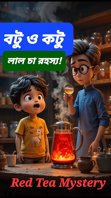 বটু ও কটু: লাল চা রহস্য! | Bengali Funny Cartoon Short | Red Tea Mystery 😂🎒
