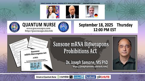 JOSEPH SANSONE, PhD: Sansone mRNA Bioweapons Prohibitions Act