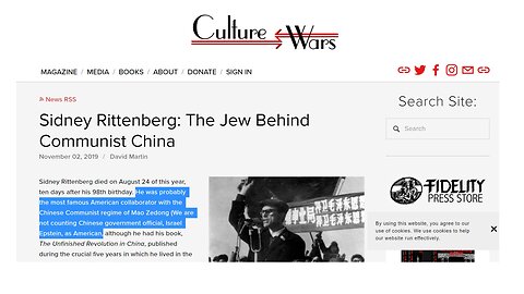 The Jewish Masterminds Behind Chinese Communism: Sidney Rittenberg (p. 1)
