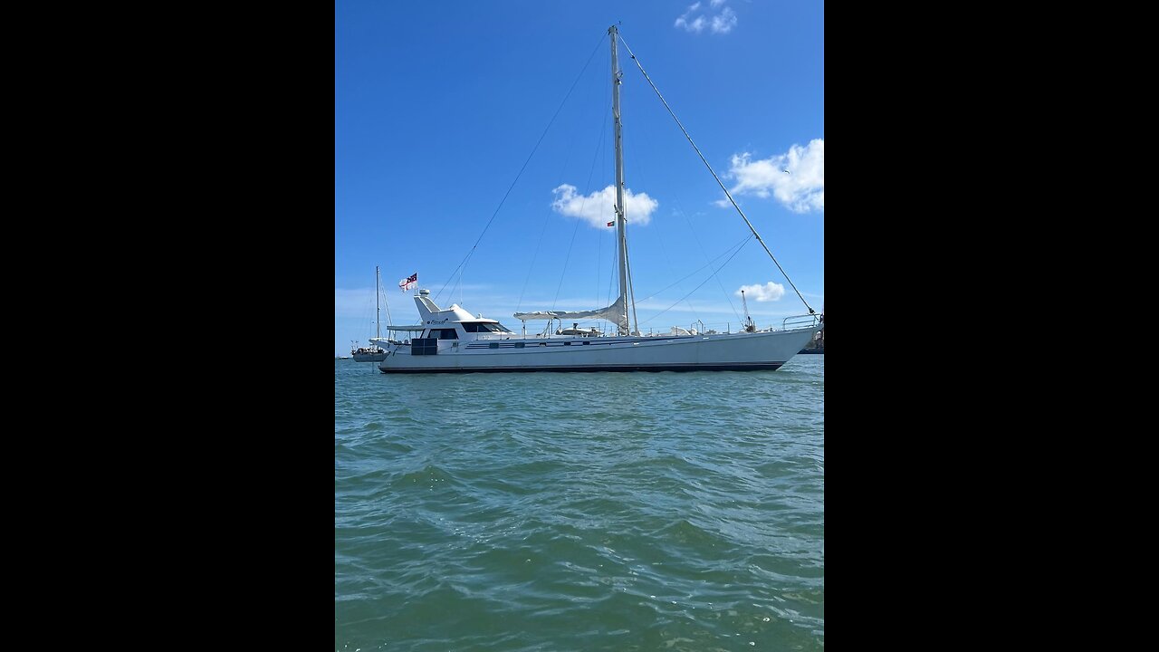 SV Boreal - Portugal - anchored in a bay. Loverly but still working!
