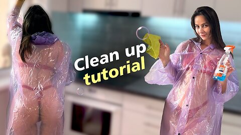 4K Deep Window Cleaning with Katrin transparent try on haul