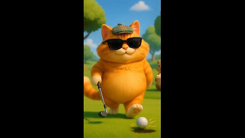 CGI 3D Cat’s Hilarious Golf Trick Shot! 🐱🏌️ Hole-in-One Chaos! #Shorts