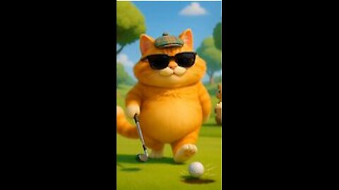 CGI 3D Cat’s Hilarious Golf Trick Shot! 🐱🏌️ Hole-in-One Chaos! #Shorts