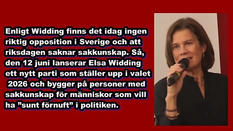 Elsa Widding startar nytt parti – med ”sunt förnuft”