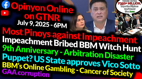 Ayaw ng Pinoy sa VP Sara Impeachment - SWS | Arbitration Disaster | GTNR Ka Mentong Ka Ado