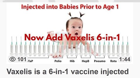 PARENTS! JUST SAY NO! Vaxelis is a 6-in-1 vaccine injected into your babies as a 3-dose series before 6 months!