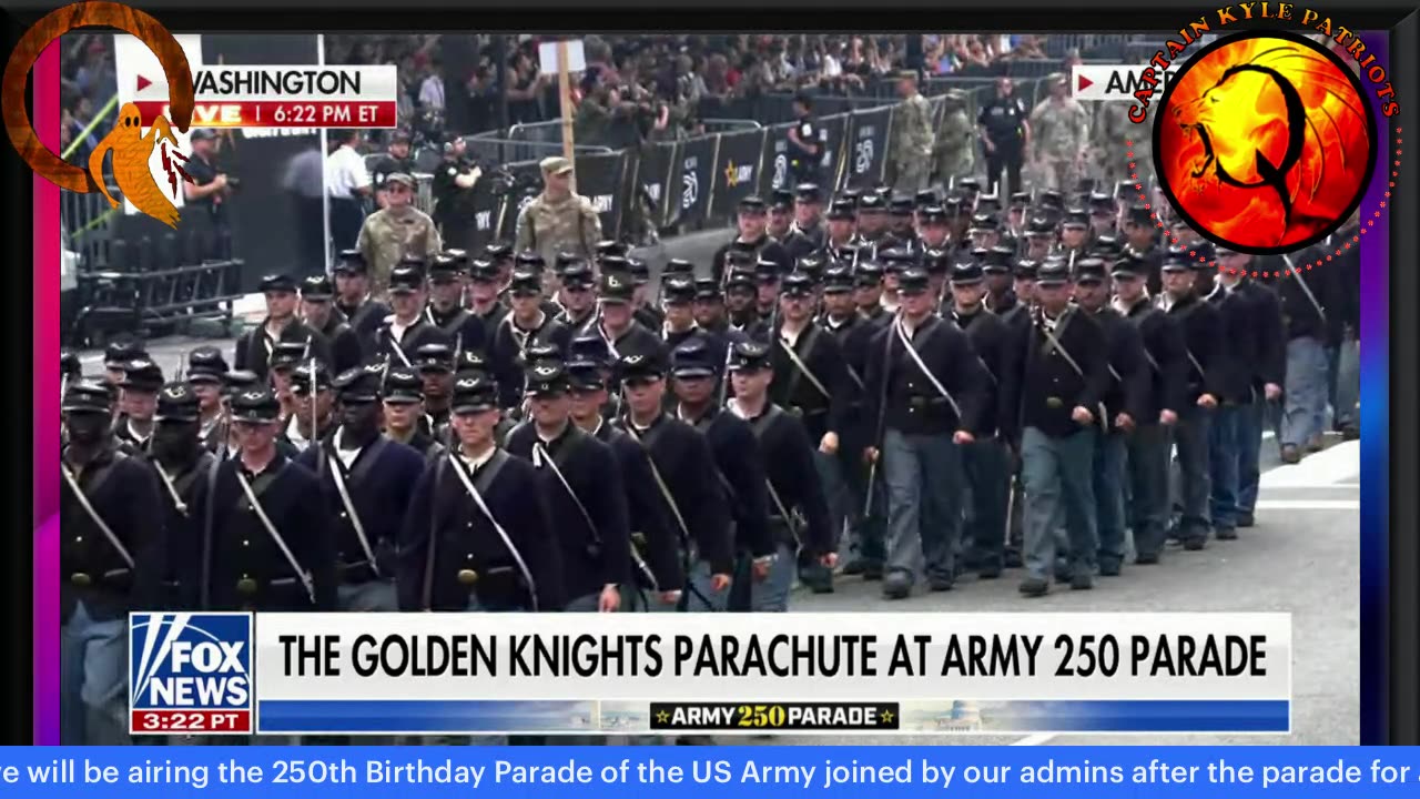 Capt Kyle and Kelly stream live US Army Parade with CIC Trump