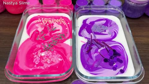PURPLE vs PINK ELEPHANT I Mixing Random into GLOSSY Slime I Satisfying Slime_part1