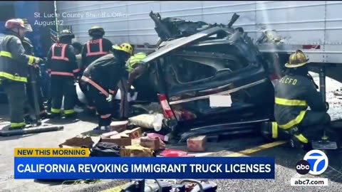 California is revoking 17,000 commercial driver's licenses from illegal aliens.
