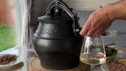 Pressurized Gravy Sprays Over Dinner