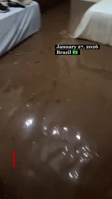 Heavy rains and squally winds caused serious flooding in Corumbe and Ladário (Brazil).