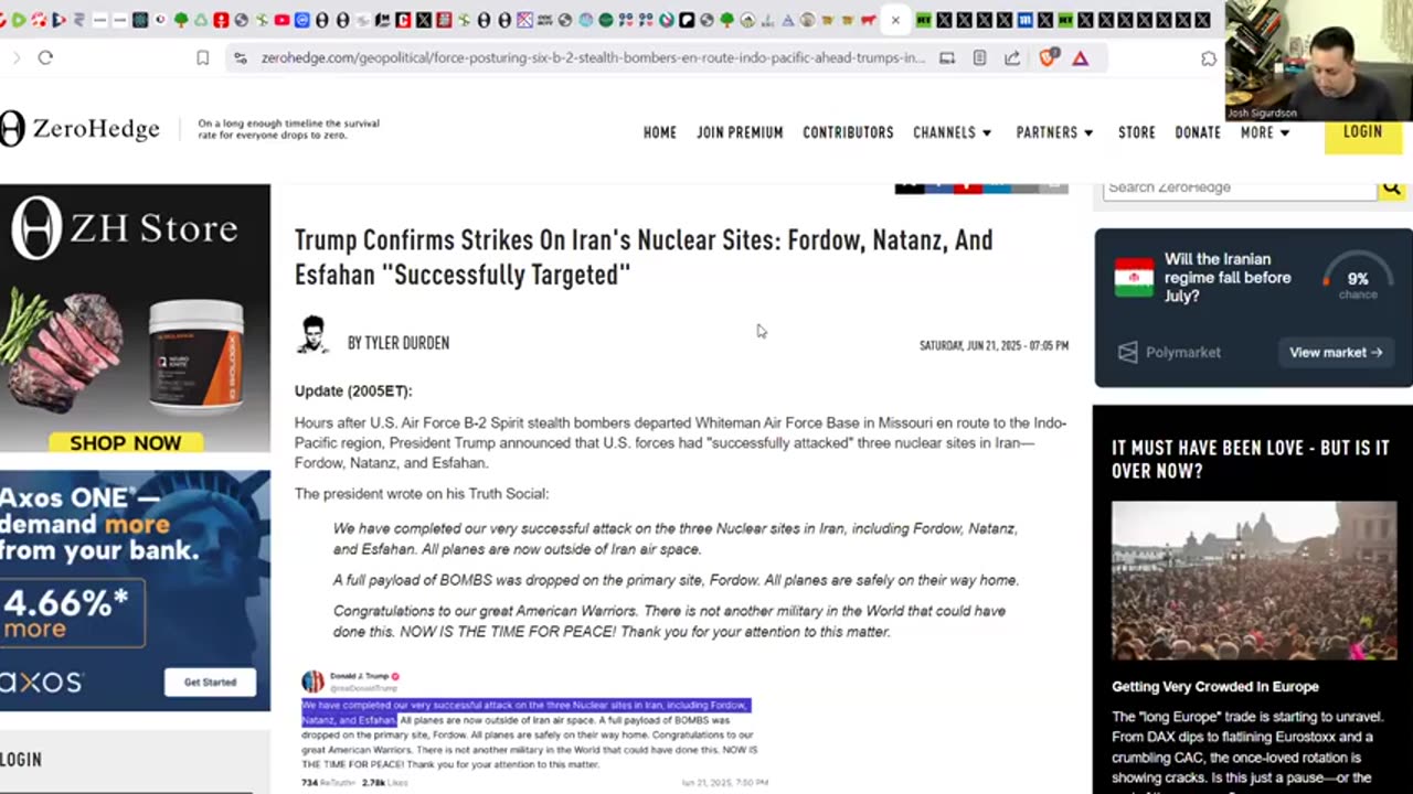 BREAKING: TRUMP BOMBS IRAN! - Did The So-Called "Peace President" Just Start WW3 For Israel?