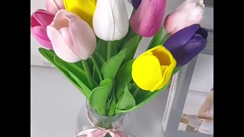 Elegant Faux Tulip Bouquet