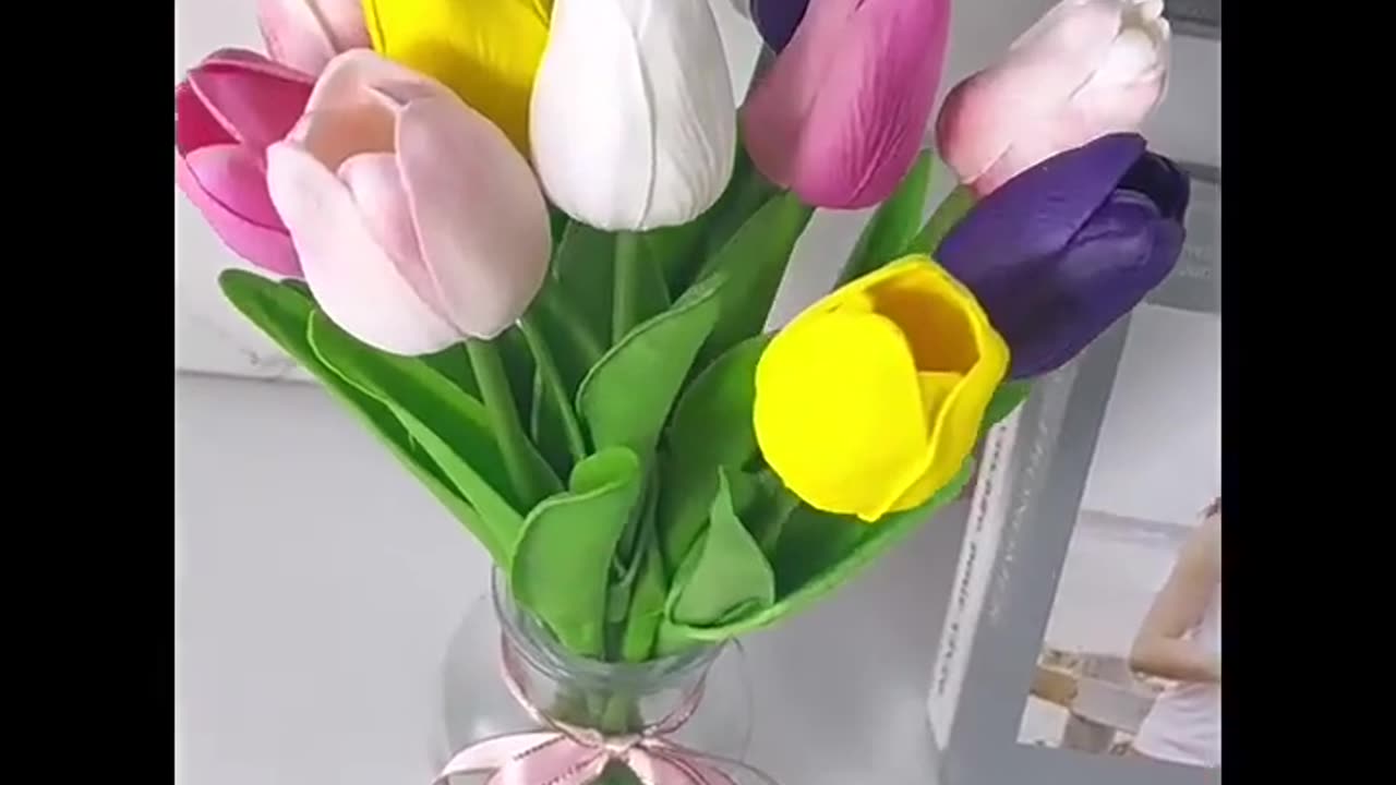 Elegant Faux Tulip Bouquet