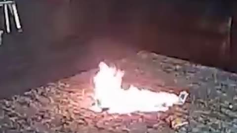 DOG CHEWS LITHIUM-ION BATTERY, IGNITES FIRE