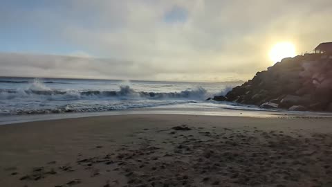 Fog Rocks and Sun