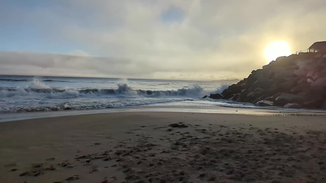 Fog Rocks and Sun