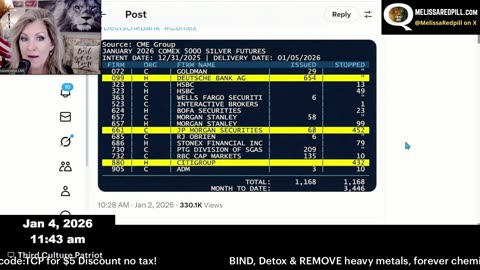 1/5/25 Medical malfeasance, jabbed babies dying fast, Maduro, oil, silver, how to fast & heal correctly!
