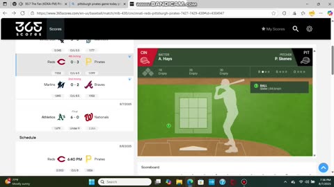 AUGUST 7 2025 MLB BASEBALL: CINCINNATI REDS VS PITTSBURGH PIRATES PART 3