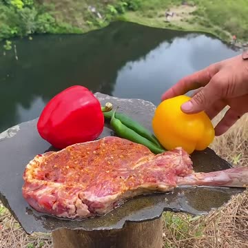 Frozen Beef Tomahawk Grilled to Perfection on HOT STONE