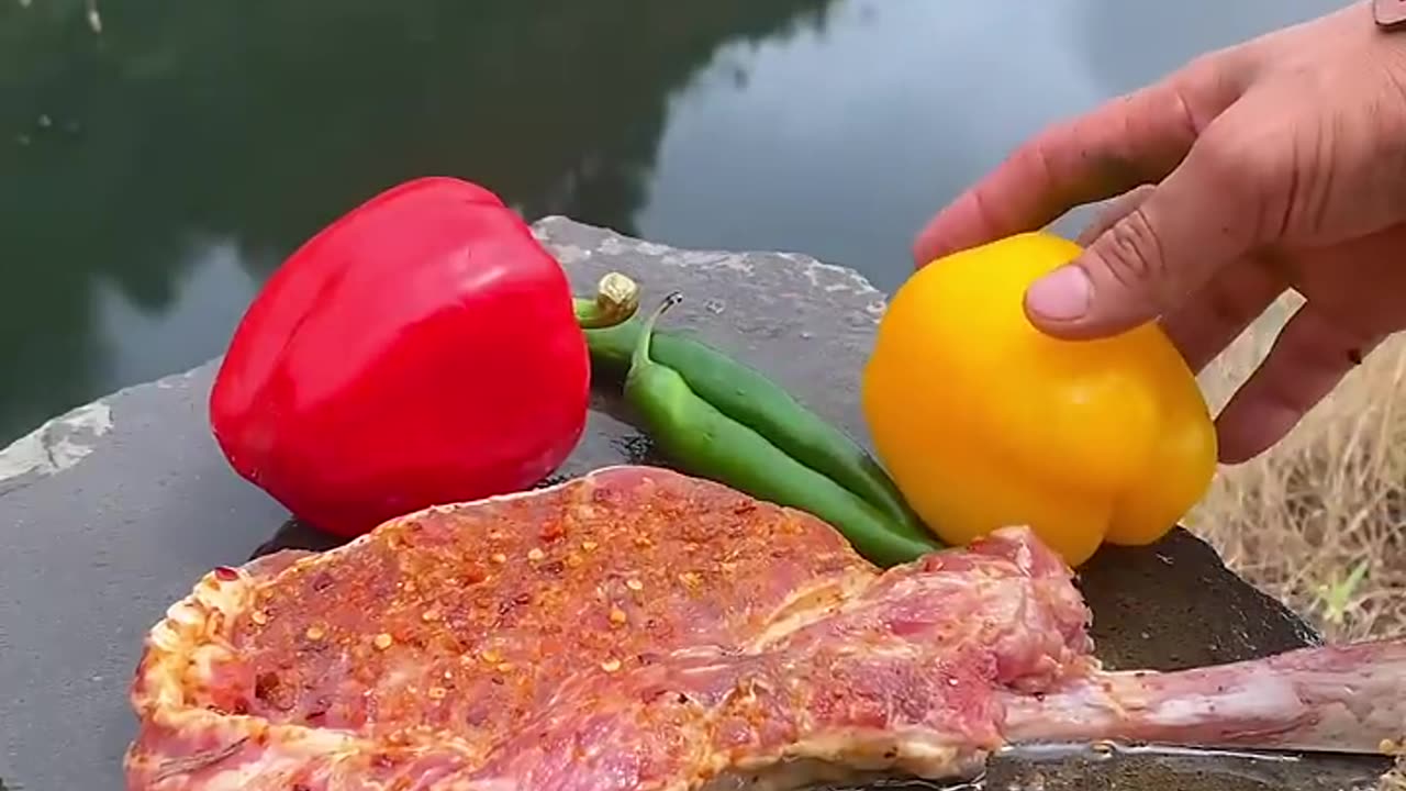 Frozen Beef Tomahawk Grilled to Perfection on HOT STONE