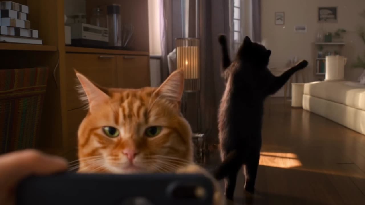 Selfie Cat Chaos: Hilarious Dance Caught on Camera!