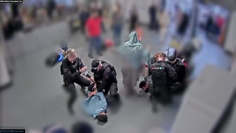 Bodycam footage of alleged assault on police at Manchester Airport shown to jury