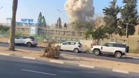 Footage posted to social media shows the moment of the ballistic missile impact at Soroka Hospital